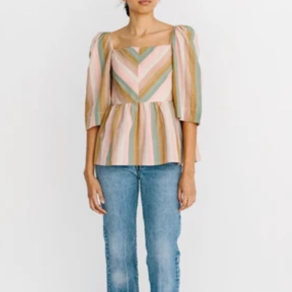 Mirth Mallorca Top in Rainbow Stripe